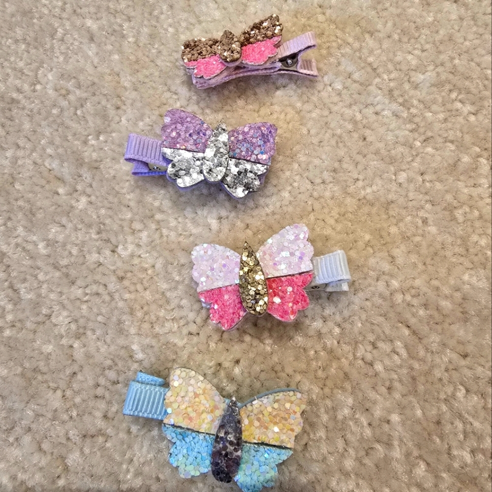 4pc Bundle Baby Girl Butterfly Hair Clips